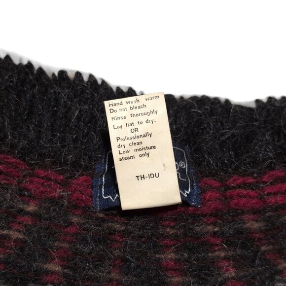 Vintage Woolrich Sweater Womens Large Wool Mohair Floral Fair Isle Button Up - Picture 9 of 10